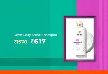 Dove Daily Shine Shampoo @ Rs 617 Worth Rs 1370