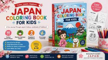 Japan coloring book for kids