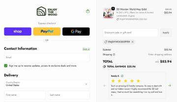 40% OFF All Orders With Code on Enjoy The Wood