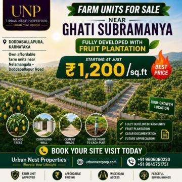 Premium Farm Units for Sale Near Ghati Subramanya Road – Doddaballapura