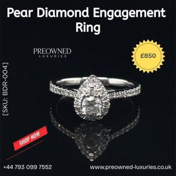 Buy Elegant Pear Diamond Ring Pre-Owned Best Value UK