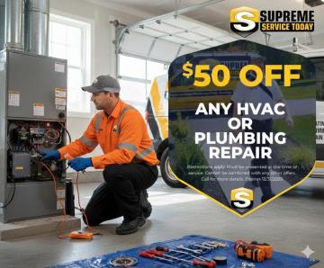 Special Offer: $55 OFF Any HVAC or Plumbing Services