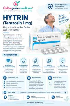 Hytrin 1 mg (Terazosin) – Support for Blood Pressure and BPH | Online Generic Medicine