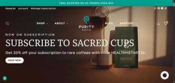 Up to 30% OFF Your Order on Purity Coffee