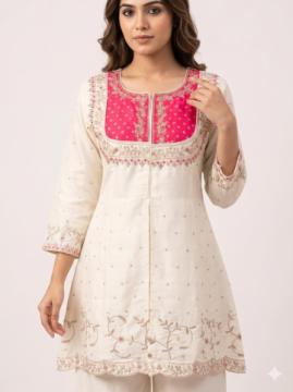 Off White Embroidered Kurta Set | Under 2000 Rs. 1699