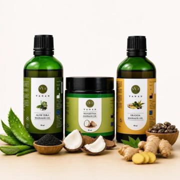 3-in-1 Abhyanga Massageolie Set voor Hydratatie en Ayurvedische Verzorging
