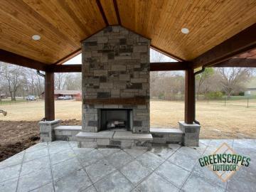 Fireplace With Pergola Broken Arrow