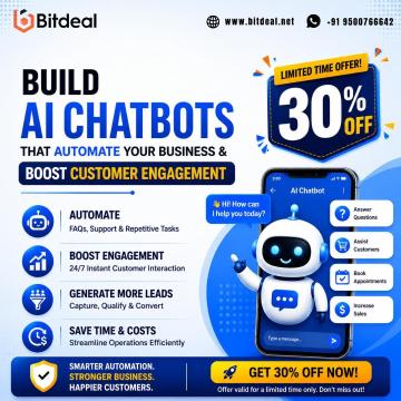 Build AI Chatbots That Automate Your Business & Boost Customer Engagement | Get 30% OFF