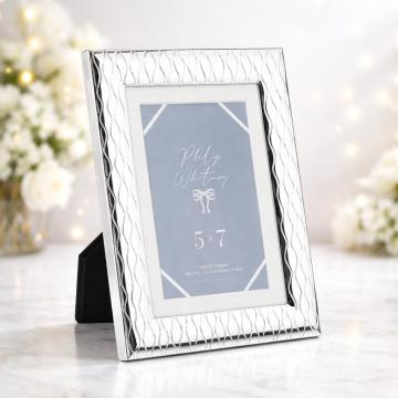 Elegant 5x7 Silver Photo Frame — Wedding & Bridal Favors