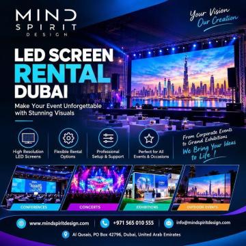 Professional LED Screen Rental Dubai Services by Mind Spirit Design