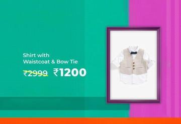Shirt with Waistcoat & Bow Tie @ Rs 1200 Worth Rs 2999
