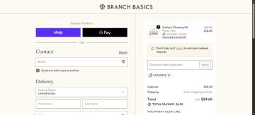 15% OFF Your Purchase at Branch Basics