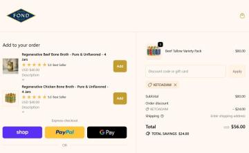 30% OFF All Your Orders on Fond Bone Broth