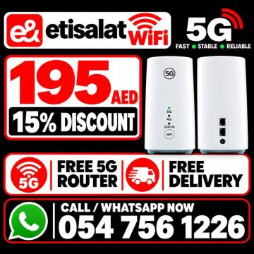 Etisalat home wifi 15% discount for all customers 229 AED plan is now available in 195 AED etisalat