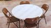 Portable folding indoor-outdoor furniture set with a briefcase table and four chairs