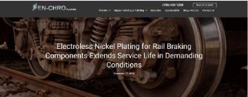 Electroless Nickel Plating for Rail Braking Components Extends Service Life in Demanding Conditions