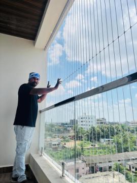 Invisible Balcony Grill Installation in Chennai – Child Safety Solutions