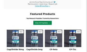 20% OFF All Products At Choice Peps