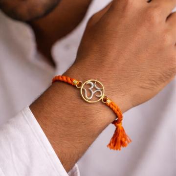 KYAT Gold Om Rakhi / Spiritual Bracelet – Pure Faith, Timeless Style