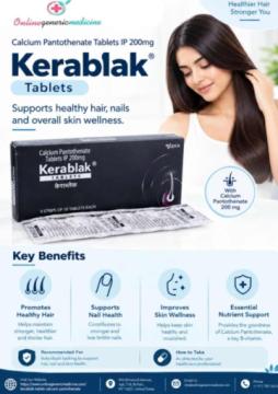 Kerablak Tablets – Calcium Pantothenate for Hair & Nail Support | Online Generic Medicine