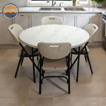 Portable folding indoor-outdoor furniture set with a briefcase table and four chairs