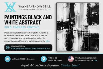 Stunning Paintings Black and White Abstract Art for Sale in USA