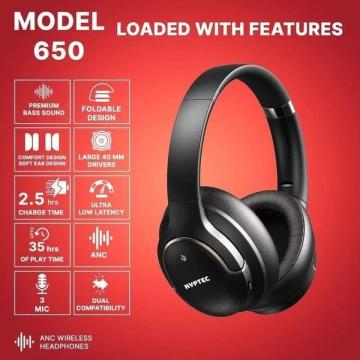 Kyptec LifeStyle® 650 ANC Headphones with Wireless & AUX Listening for Everyday Audio Versatility