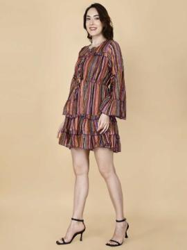 Pretty Lady – Short Fit And Flare Multicolor Dress | XS & S