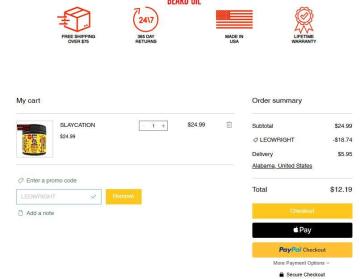 Up to 75% OFF Entire Order at Killem All Beard Oil