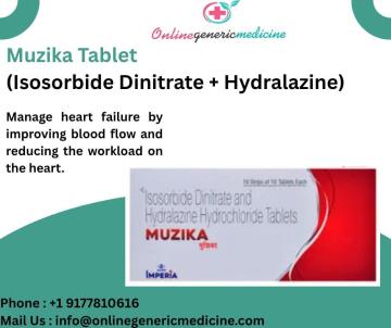 Muzika Tablet | Hydralazine Isosorbide Dinitrate | OnlineGenericMedicine
