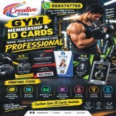 Creative Zone Printing Service | Gym Membership Cards | Visiting Cards | Stickers | 600