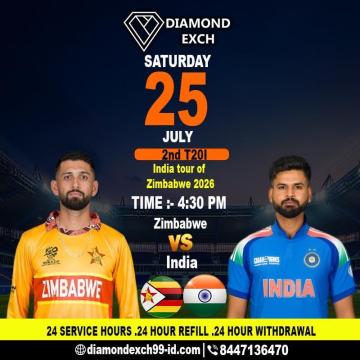 Diamond Exchange ID | Zimbabwe vs India 2nd T20I Live Updates