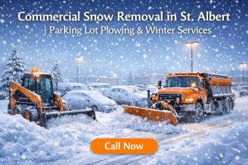 Commercial Snow Removal in St. Albert | Parking Lot Plowing Services