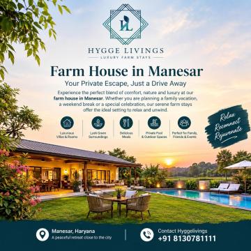 Farm House in Manesar | Luxury Stays by Hygge Livings