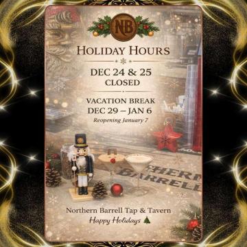 Holiday Hours – Northern Barrell | Voorheesville, NY