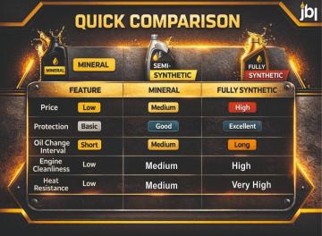 Difference Between Mineral Vs Synthetic Vs Semi-Synthetic Engine Oils