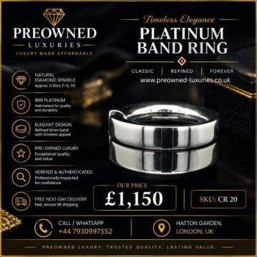 Buy Pre-Owned Platinum Diamond Band Online Best Value UK