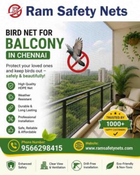 Affordable Bird Net for Balcony in Chennai – Call Ram Safety Nets