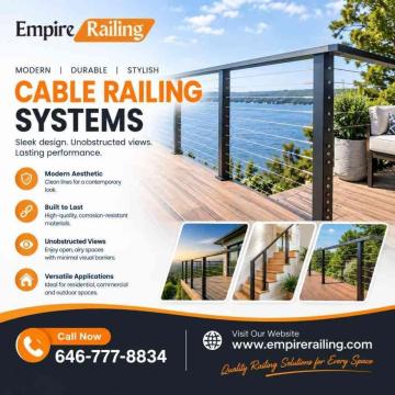 Cable Railing Systems for Modern Residential & Commercial Spaces
