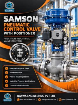 SAMSON Pneumatic Control Valve with Positioner for Industrial Applications