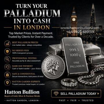Sell Palladium in London - Get Top Market Rates Instantly