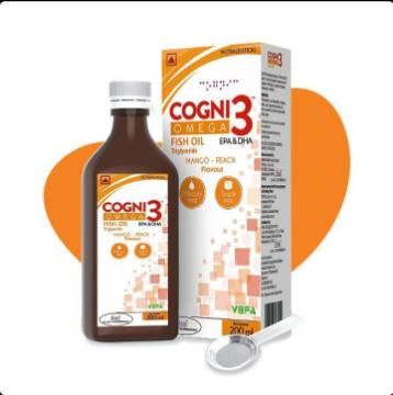 Omega 3 Syrup | Cogni 3 Omega Fish Oil Syrup for Brain & Heart Health