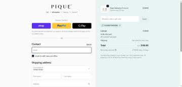 Up to 20% OFF All Products on Pique