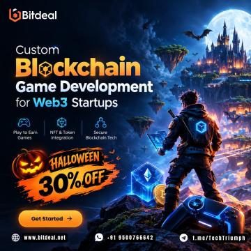 Custom Blockchain Game Development for Web3 Startups – Halloween 30% OFF