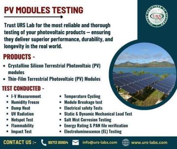 PV Modules Testing Services in Jaipur