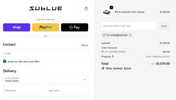 Exclusive Sublue: $150 OFF All Your Orders With Codes