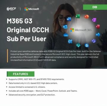 Black Friday & Cyber Monday Special – M365 G3 GCCH License for Defense Contractors!