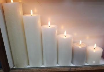 Pillar Candles- AARYAH DECOR AVAILABLE PILLAR CANDLES FROM 3X3 IN
