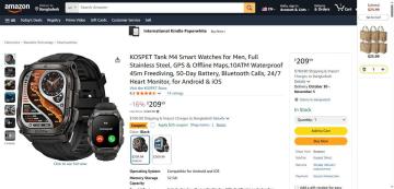 $25 OFF KOSPET TANK M4 Smart Watch on Amazon