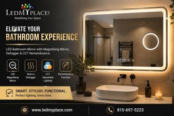 36x36 LED Lighted Bathroom Mirror with Touch Switch – Shop Now